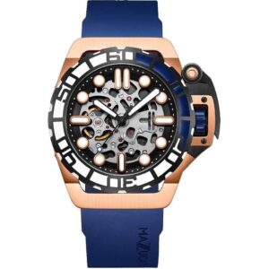 Mazzucato RIM Sub Blue And Rose Gold Skeleton Dial Automatic Dive SK2-RG 100M Men's Watch