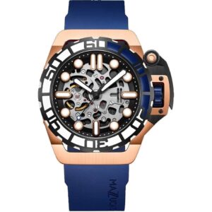 Mazzucato RIM Sub Blue And Rose Gold Skeleton Dial Automatic Dive SK2-RG 100M Men's Watch