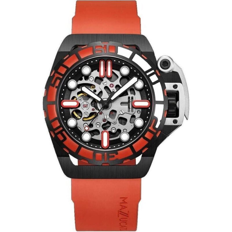 Mazzucato RIM Sub Orange And Black Skeleton Dial Automatic Dive SK3-OR 100M Men's Watch Mazzucato RIM Sub Orange And Black Skeleton Dial Automatic Dive SK3-OR 100M Men's Watch
