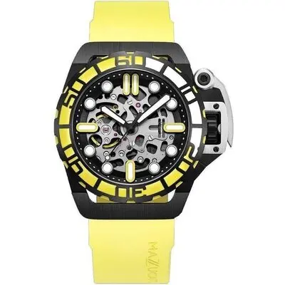 Mazzucato RIM Sub Yellow And Black Skeleton Dial Automatic Dive SK4-YL 100M Men's Watch