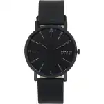 Skagen Signatur Leather Strap Black Dial Quartz SKW6902 Men's Watch