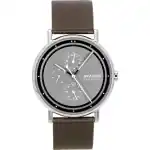 Skagen Signatur Leather Strap Multifunction Grey Dial Quartz SKW6941 Men's Watch