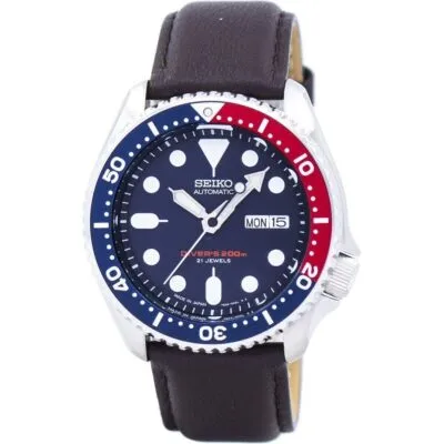 Seiko Automatic Diver's Dark Brown Leather SKX009J1-var-LS11 200M Men's Watch
