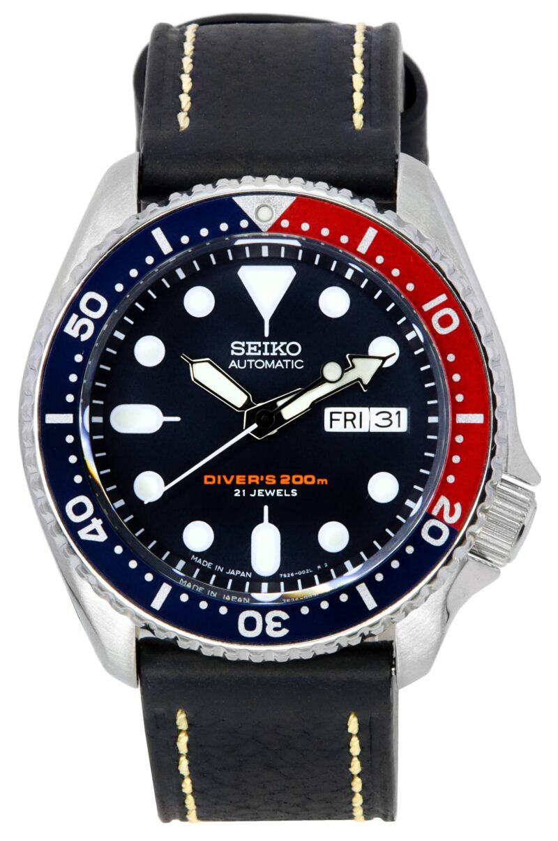 Seiko Automatic Diver's Ratio Black Leather SKX009J1-var-LS2 200M Men's Watch Seiko Automatic Diver's Ratio Black Leather SKX009J1-var-LS2 200M Men's Watch