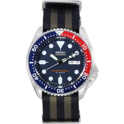 Seiko Blue Dial Automatic Diver's Skx009j1-var-nato21 200m Men's Watch