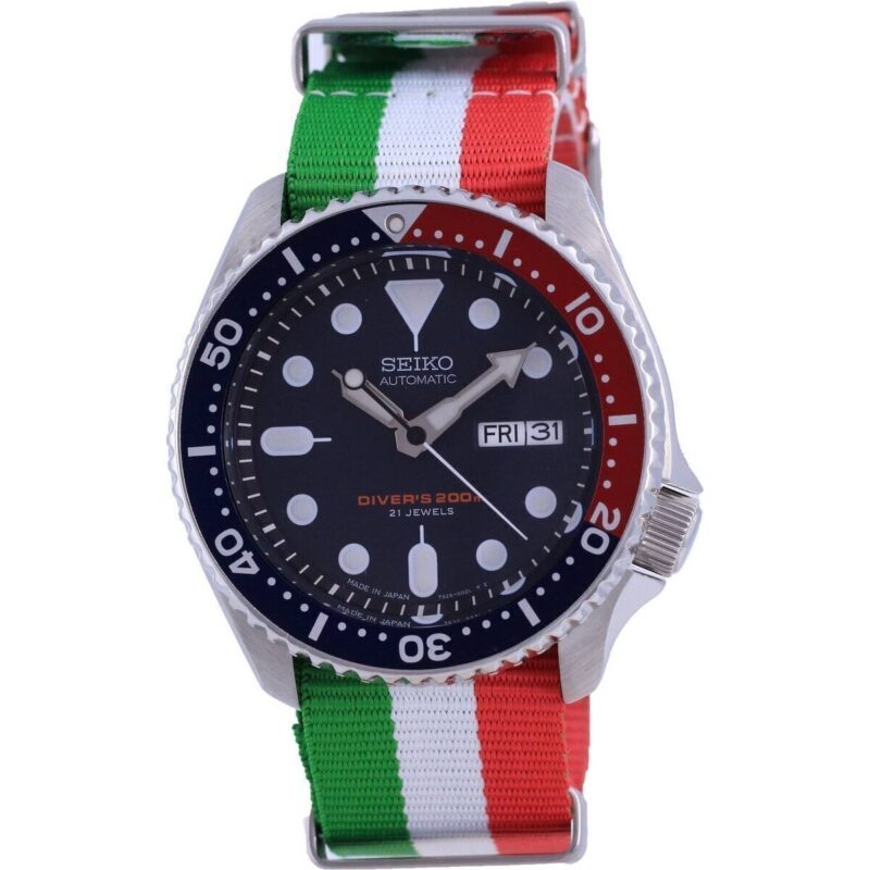 Seiko Automatic Diver's Polyester Japan Made Skx009j1-var-nato23 200m Men's Watch Seiko Automatic Diver's Polyester Japan Made Skx009j1-var-nato23 200m Men's Watch