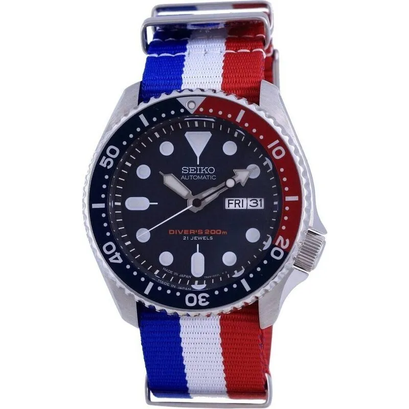 Seiko Automatic Diver's Polyester Japan Made SKX009J1-var-NATO25 200M Men's Watch