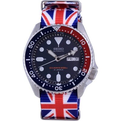 Seiko Automatic Diver's Polyester Japan Made Skx009j1-var-nato28 200m Men's Watch