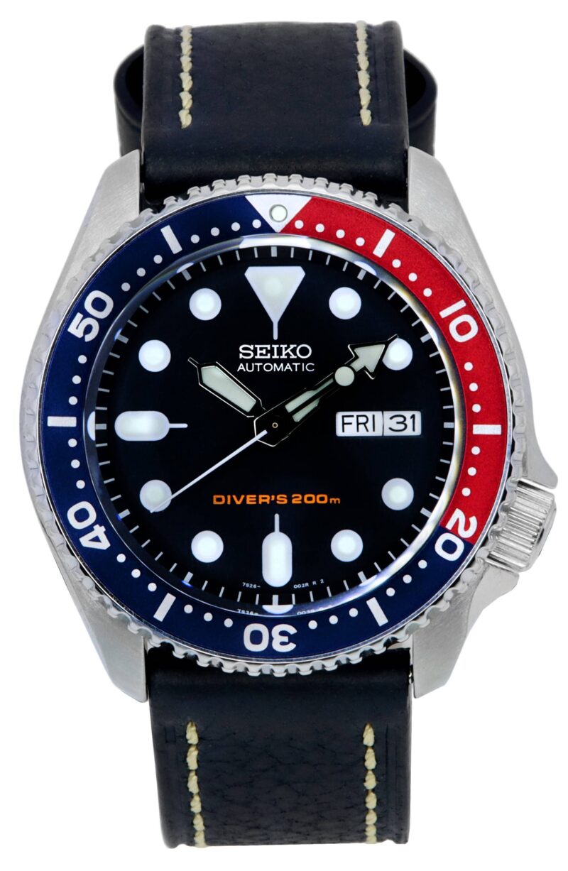 Seiko Automatic Diver's Ratio Black Leather SKX009K1-var-LS2 200M Men's Watch Seiko Automatic Diver's Ratio Black Leather SKX009K1-var-LS2 200M Men's Watch