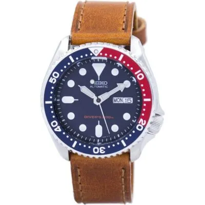 Seiko Automatic Diver's Brown Leather SKX009K1-var-LS9 200M Men's Watch