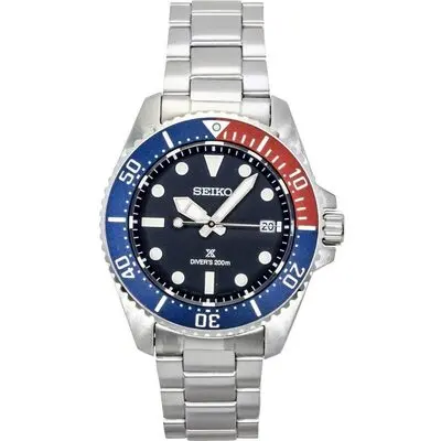 Seiko Prospex Stainless Steel Blue Dial Solar Diver's SNE595P1 200M Men's Watch