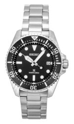 Seiko Prospex Stainless Steel Black Dial Solar Diver's SNE597P1 200M Men's Watch