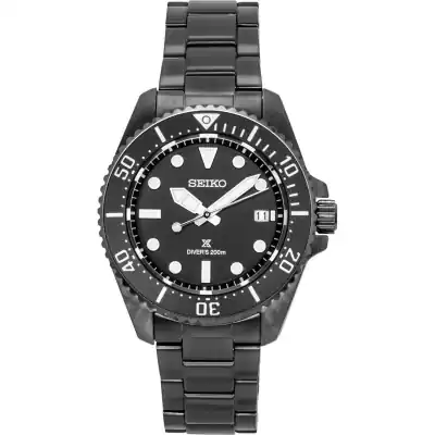 Seiko Prospex Stainless Steel Black Dial Solar Diver's SNE599P1 200M Men's Watch