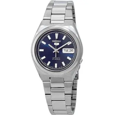 Seiko 5 Date-Day Stainless Steel Blue Dial 21 Jewels Automatic SNKC51J1 Men's Watch