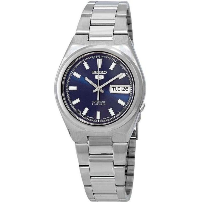 Seiko 5 Date-Day Stainless Steel Blue Dial 21 Jewels Automatic SNKC51J1 Men's Watch