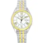 Seiko 5 Two Tone Stainless Steel Silver Dial 21 Jewels Automatic SNKL36J1 Men's Watch