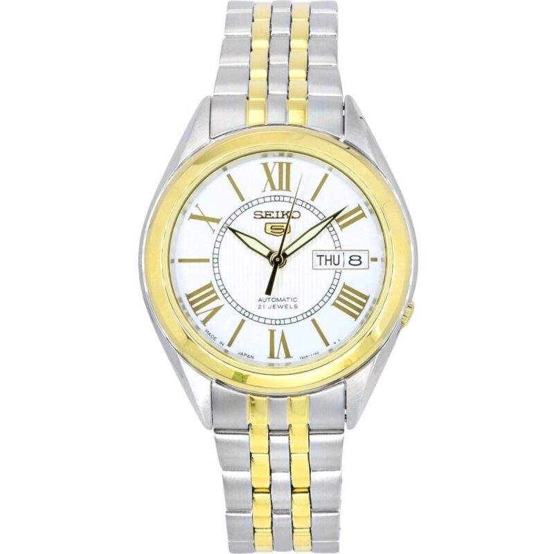 Seiko 5 Two Tone Stainless Steel Silver Dial 21 Jewels Automatic SNKL36J1 Men's Watch Seiko 5 Two Tone Stainless Steel Silver Dial 21 Jewels Automatic SNKL36J1 Men's Watch