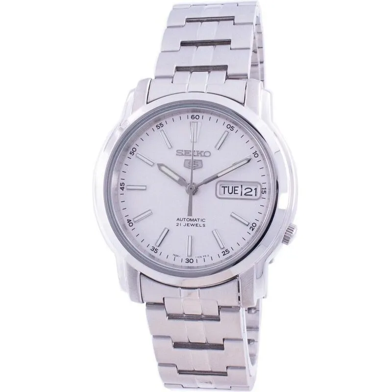 Seiko 5 Automatic White Dial SNKL75 SNKL75K1 SNKL75K Men’s Watch - SNKL75K1