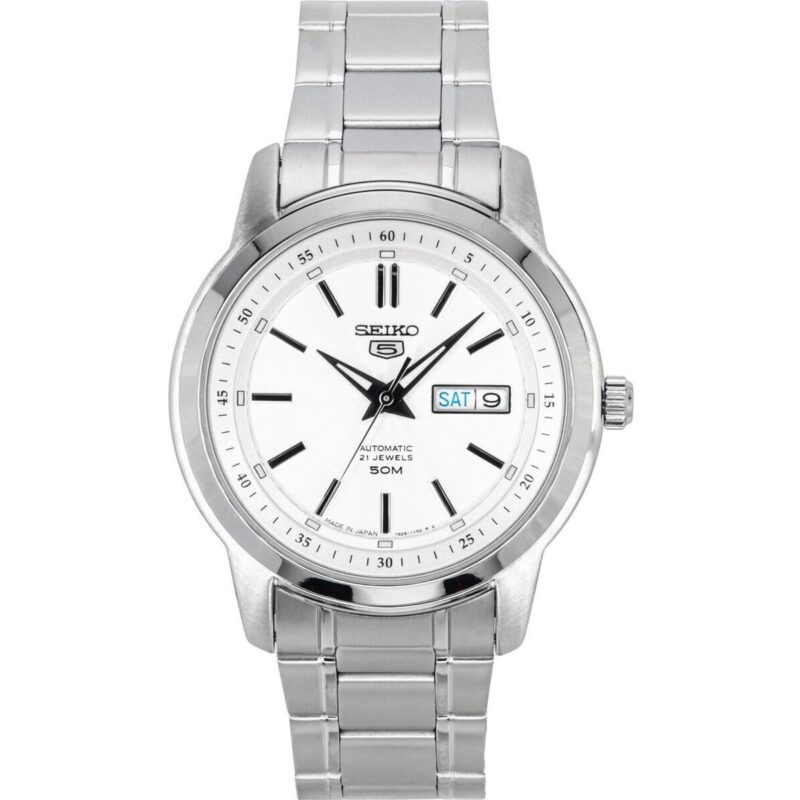 Seiko 5 Stainless Steel Silver Dial 21 Jewels Automatic SNKM83J1 Men's Watch Seiko 5 Stainless Steel Silver Dial 21 Jewels Automatic SNKM83J1 Men's Watch