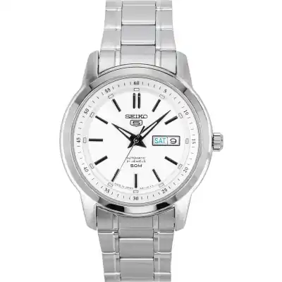Seiko 5 Stainless Steel Silver Dial 21 Jewels Automatic SNKM83J1 Men's Watch