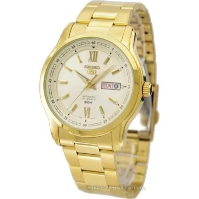 Seiko 5 Automatic Gold Tone Dial SNKP20 SNKP20K1 SNKP20K Men's Watch