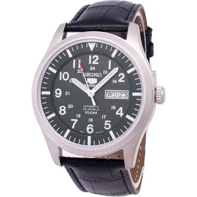 Seiko 5 Sports Automatic Black Leather SNZG09K1-var-LS6 100M Men's Watch
