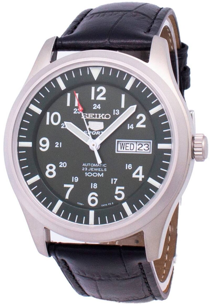 Seiko 5 Sports Automatic Black Leather SNZG09K1-var-LS6 100M Men's Watch