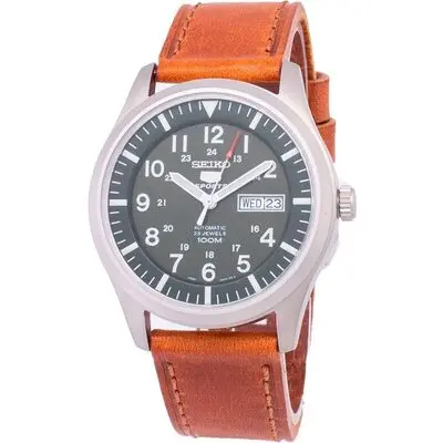 Seiko 5 Sports Automatic Ratio Brown Leather SNZG09K1-var-LS9 Men's Watch