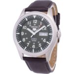 Seiko 5 Sports Automatic Dark Brown Leather SNZG09K1-var-LS11 100M Men's Watch