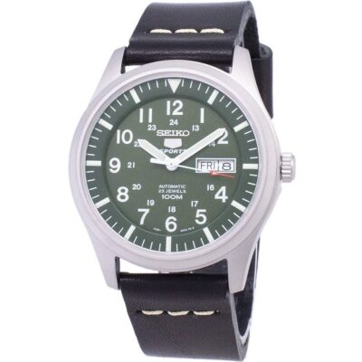 Seiko 5 Sports SNZG09K1-var-LS14 Automatic Black Leather Strap Men's Watch