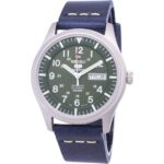 Seiko 5 Sports SNZG09K1-var-LS15 Automatic Dark Blue Leather Strap Men's Watch