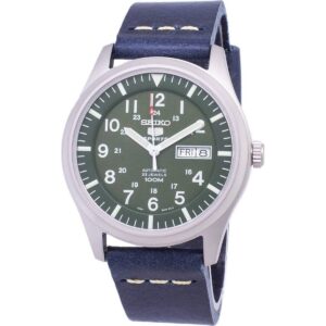 Seiko 5 Sports SNZG09K1-var-LS15 Automatic Dark Blue Leather Strap Men's Watch