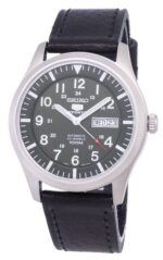 Seiko 5 Sports Automatic Black Leather SNZG09K1-var-LS8 100M Men's Watch