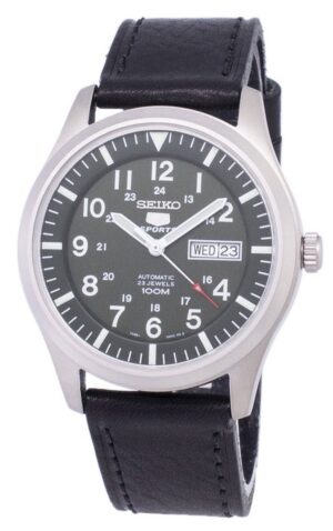 Seiko 5 Sports Automatic Black Leather SNZG09K1-var-LS8 100M Men's Watch