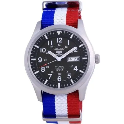 Seiko 5 Sports Military Automatic Polyester SNZG09K1-var-NATO25 100M Men's Watch