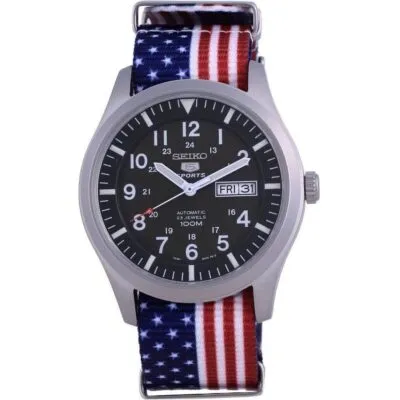 Seiko 5 Sports Military Automatic Polyester SNZG09K1-var-NATO27 100M Men's Watch