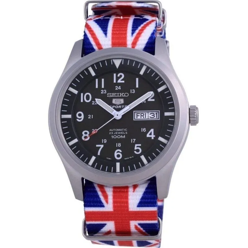 Seiko 5 Sports Military Automatic Polyester SNZG09K1-var-NATO28 100M Men's Watch