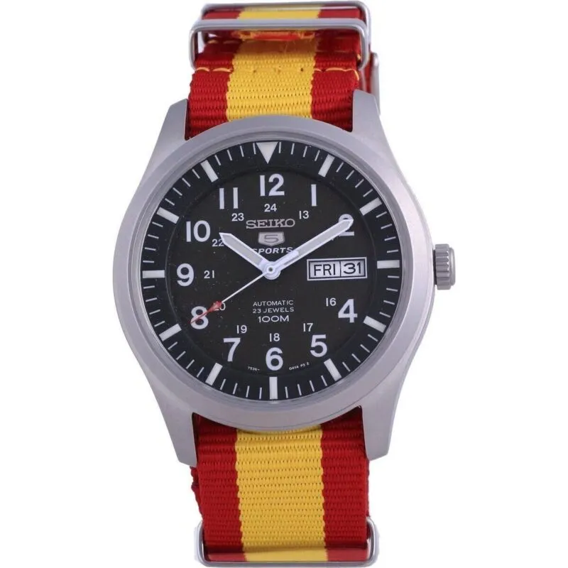 Seiko 5 Sports Military Automatic Polyester SNZG09K1-var-NATO29 100M Men's Watch