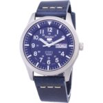 Seiko 5 Sports SNZG11J1-var-LS15 Automatic Dark Blue Leather Strap Men's Watch