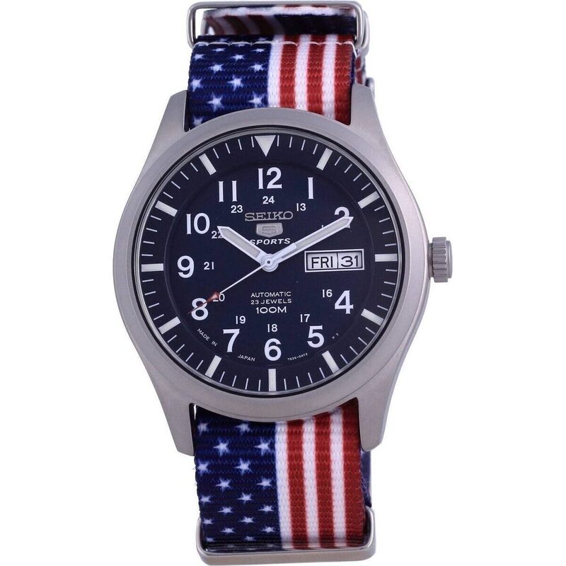Seiko 5 Sports Automatic Polyester SNZG11J1-var-NATO27 100M Men's Watch
