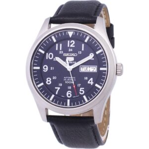 Seiko 5 Sports Automatic Black Leather SNZG11K1-var-LS10 100M Men's Watch