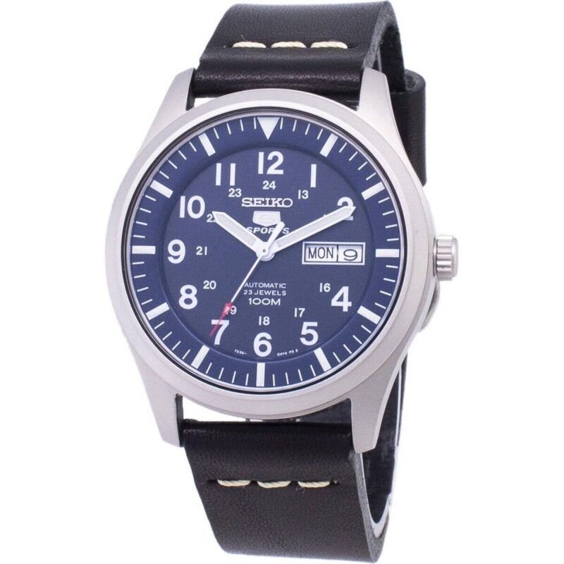 Seiko 5 Sports SNZG11K1-var-LS14 Automatic Black Leather Strap Men's Watch