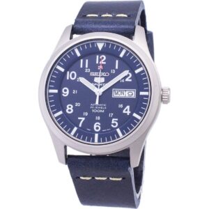 Seiko 5 Sports SNZG11K1-var-LS15 Automatic Dark Blue Leather Strap Men's Watch