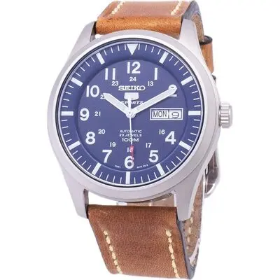 Seiko 5 Sports SNZG11K1-var-LS17 Automatic Brown Leather Strap Men's Watch