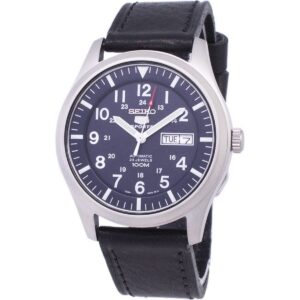 Seiko 5 Sports Automatic Black Leather SNZG11K1-var-LS8 100M Men's Watch