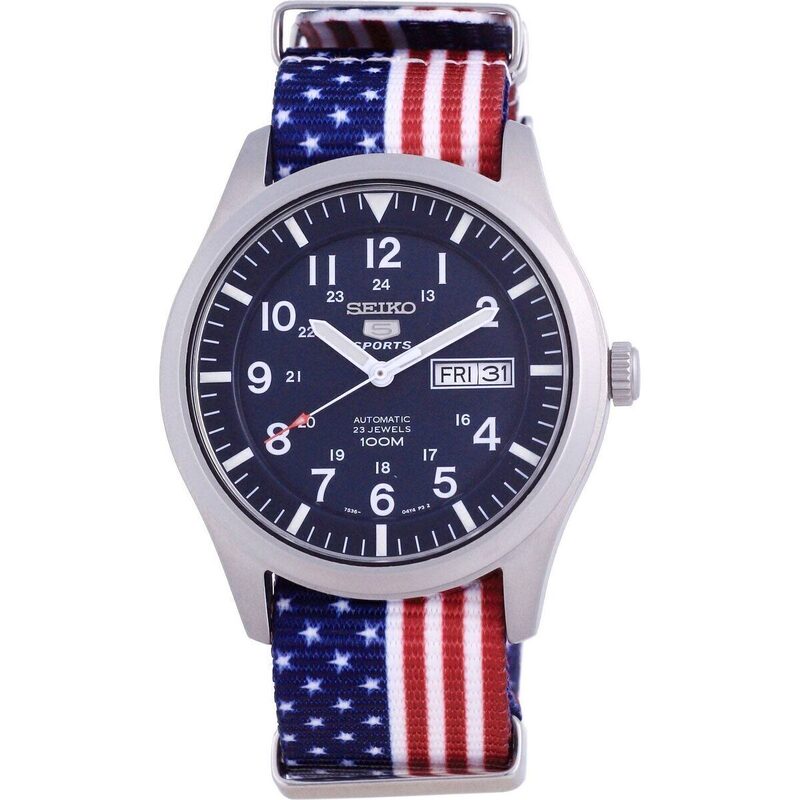 Seiko 5 Sports Automatic Polyester SNZG11K1-var-NATO27 100M Men's Watch