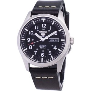 Seiko 5 Sports SNZG15K1-var-LS14 Automatic Black Leather Strap Men's Watch