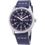 Seiko 5 Sports SNZG15K1-var-LS15 Automatic Dark Blue Leather Strap Men's Watch