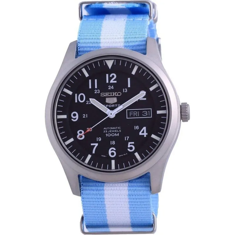 Seiko 5 Sports Automatic Polyester SNZG15K1-var-NATO24 100M Men’s Watch