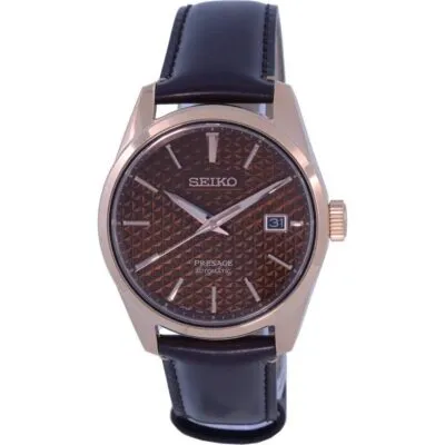Seiko Presage Sharp Edge Brown Dial Automatic SPB170 SPB170J1 SPB170J 100M Men's Watch